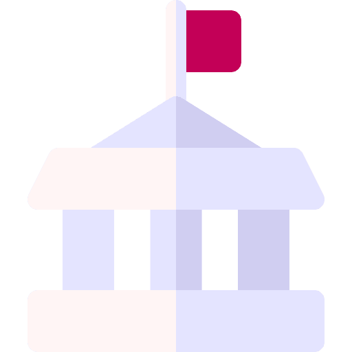 University architecture and city column flag icon University architecture and city column flag icon