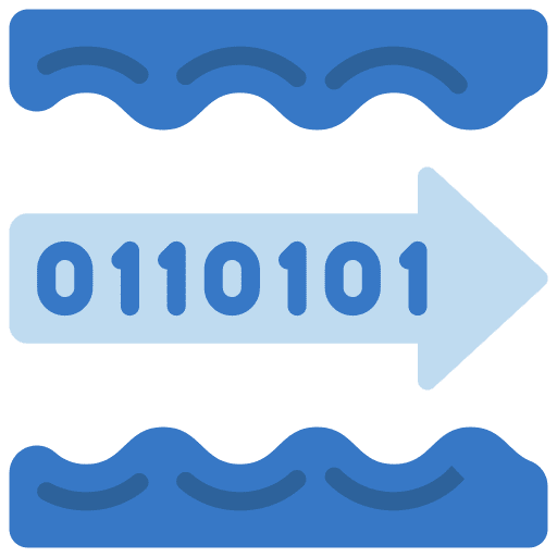 Stream seo and web binary data icon