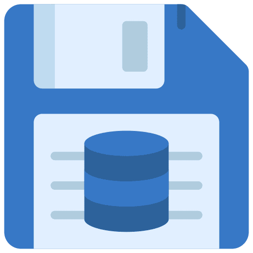 Data storage electronics floppy diskette icon