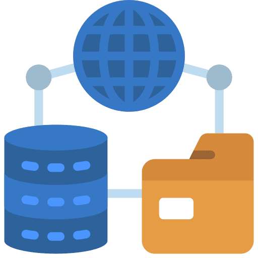Data transfer host files and folders hosting server icon