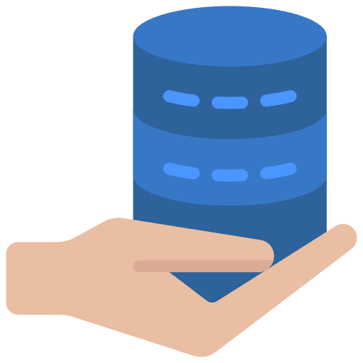 Database storage hosting database icon