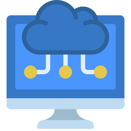 Cloud computing web development seo and web hosting icon