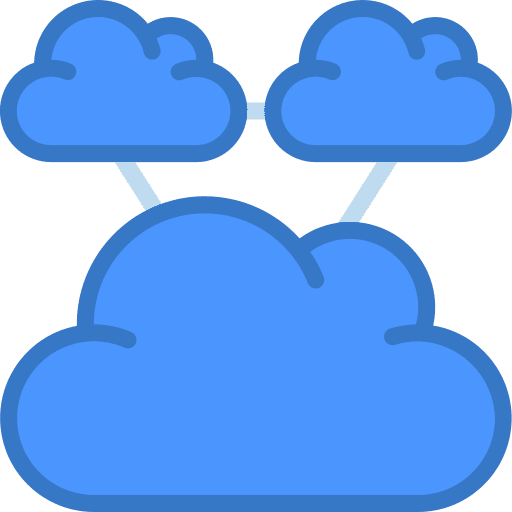 Cloud service integration multimedia cloud computing icon