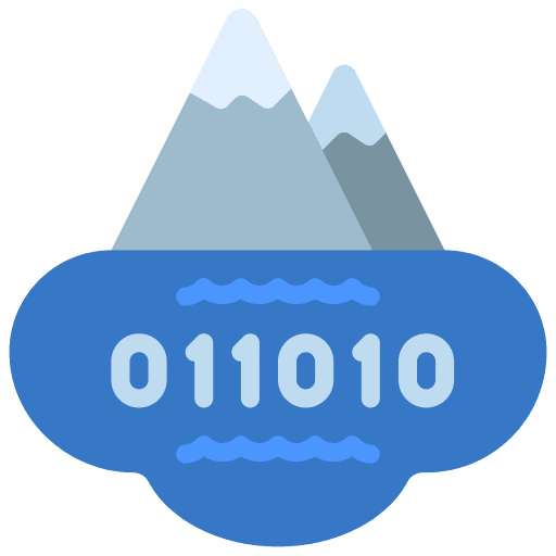 Data lake computer seo and web binary code icon