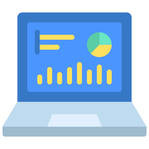 Data visualization computer ui charts icon