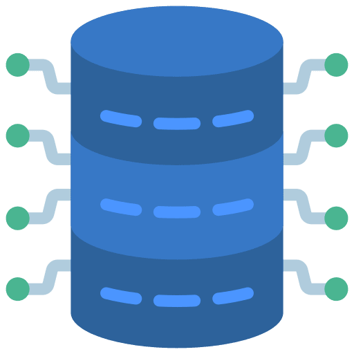 Database hosting network files icon