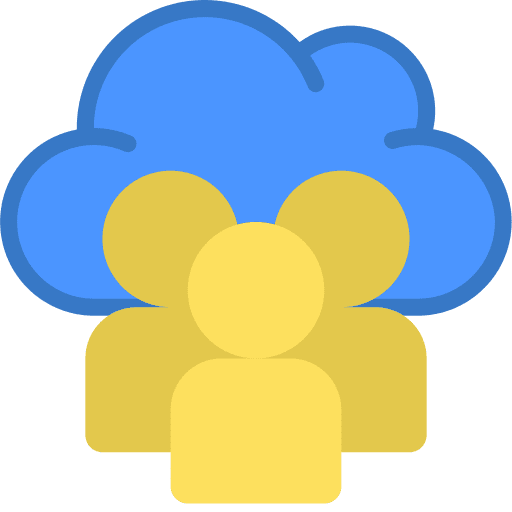 Group users partner cloud collaboration icon