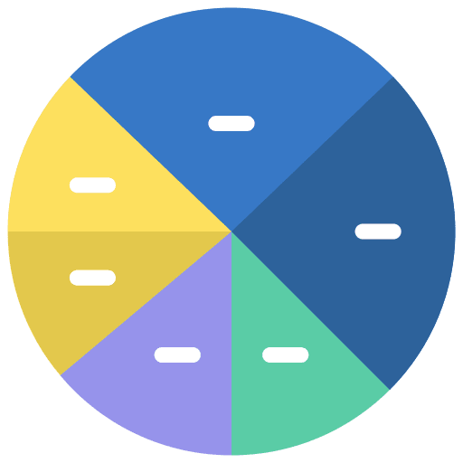 Pie chart business and finance stats graphical icon