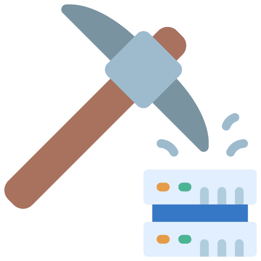 Data mining electronics cryptocurrency data mining icon