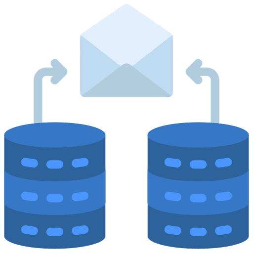 Data transfer seo and web database communications icon