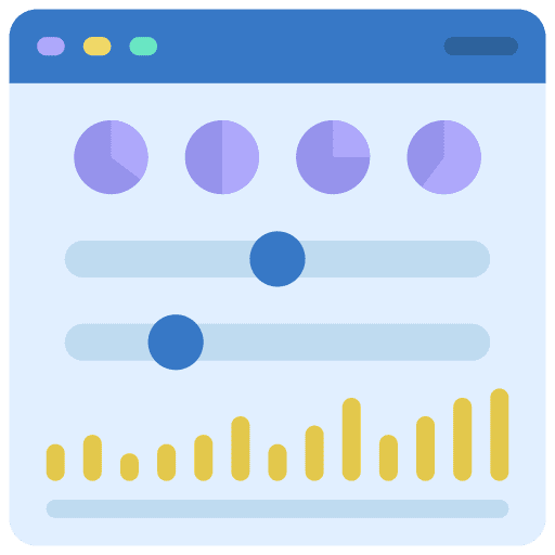 Data visualization browser data visualization website icon