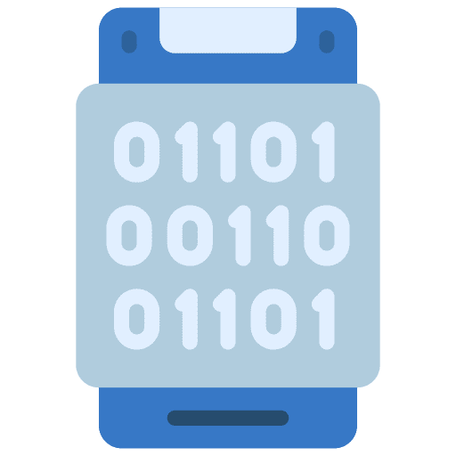 Mobile data mobile data binary binary code icon