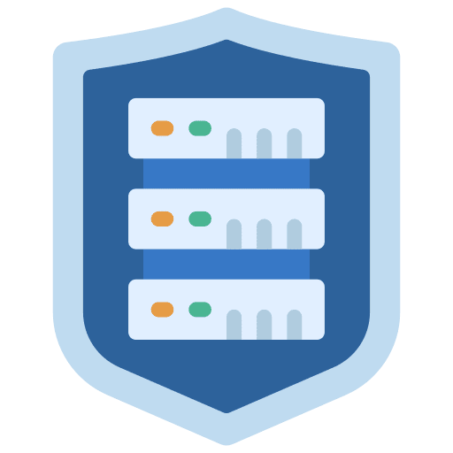 Secure shield protection secure server icon