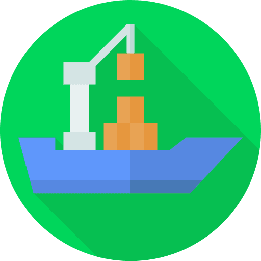 Boat cargo ship shipment package icon