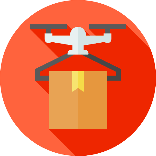 Drone shipping drone package icon