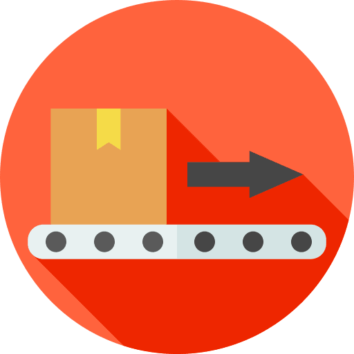 Conveyor belt box package delivery box icon Conveyor belt box package delivery box icon