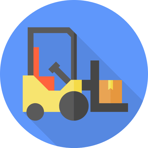 Forklift load industry freight icon Forklift load industry freight icon