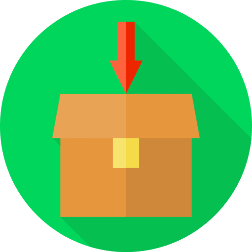 Insert open box down arrow shipping and delivery icon Insert open box down arrow shipping and delivery icon