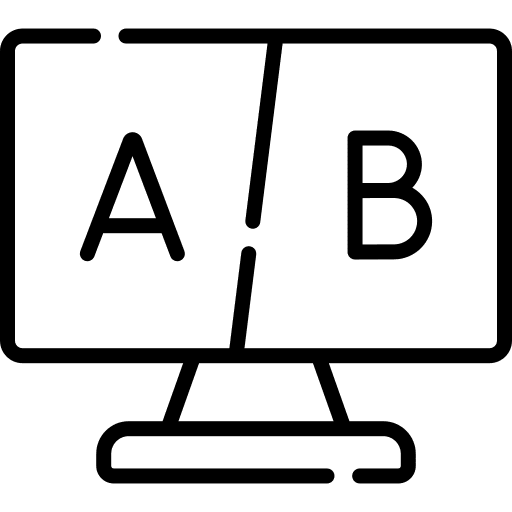 Ab testing electronics ab testing seo and web icon