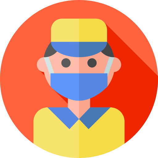 Delivery man delivery courier wear mask caucasian icon Delivery man delivery courier wear mask caucasian icon