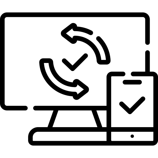 Synchronization cellphone responsive refresh icon