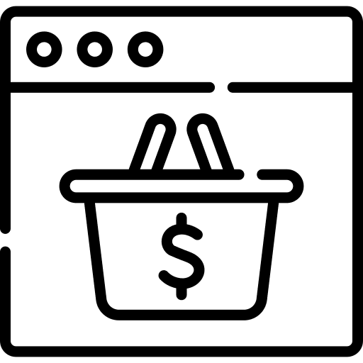 Online shopping website computer laptop icon Online shopping website computer laptop icon