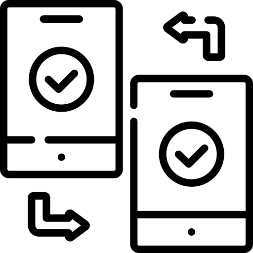 Transfer devices smartphones arrows icon Transfer devices smartphones arrows icon