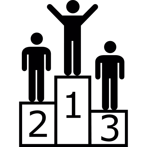 Podium silhouette outstanding sports winner icon