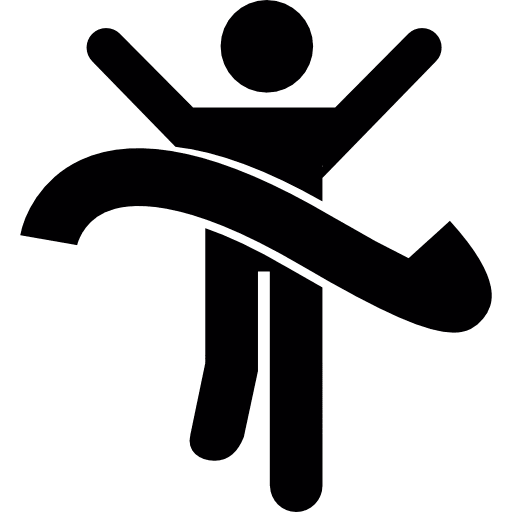 Winning runner winner running race sports icon