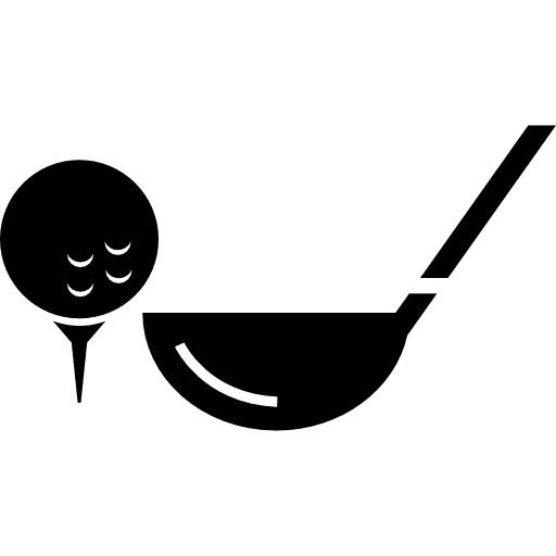 Golf ball and club golf ball sports icon