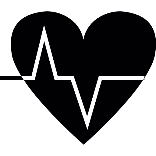 Heartbeats heart rate heart silhouette alive icon