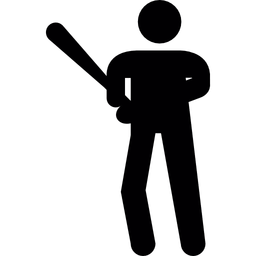 Baseball player hit baseball equipment sports icon