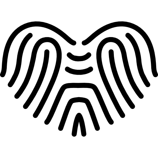 Fingerprints shaped like a heart shape fingerprint heart icon