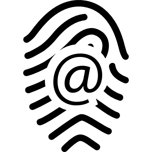 Fingerprint with arroba sign arroba mark arroba sign arroba icon Fingerprint with arroba sign arroba mark arroba sign arroba icon