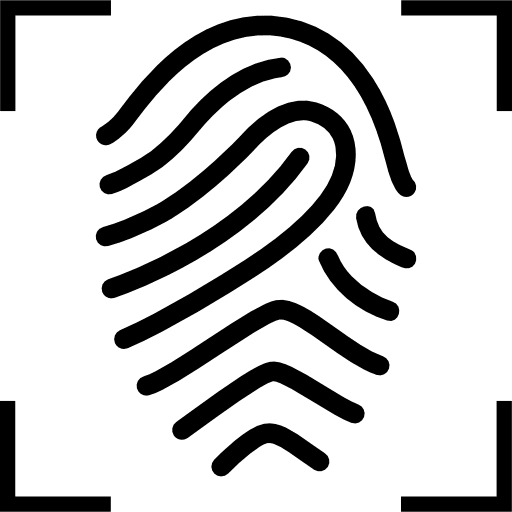 Fingerprint with crosshair focus technology fingerprint scan crosshair icon Fingerprint with crosshair focus technology fingerprint scan crosshair icon