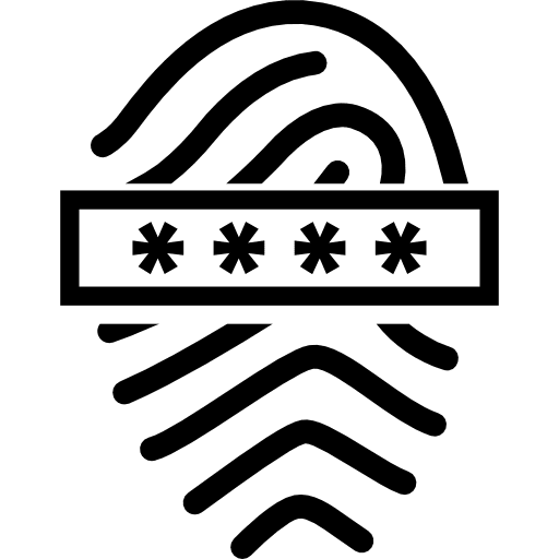 Fingerprint with password entry password fingerprint outline interface icon Fingerprint with password entry password fingerprint outline interface icon