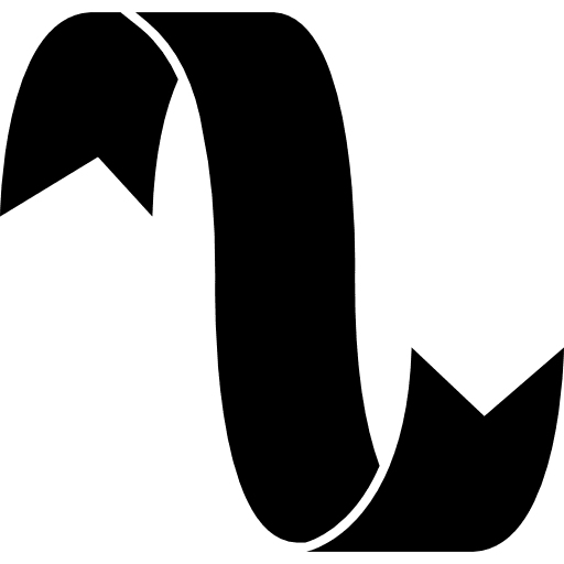 Ribbon curve in black shape shape waves ribbon icon