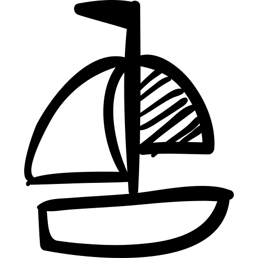 Boat hand drawn handmade boat icon