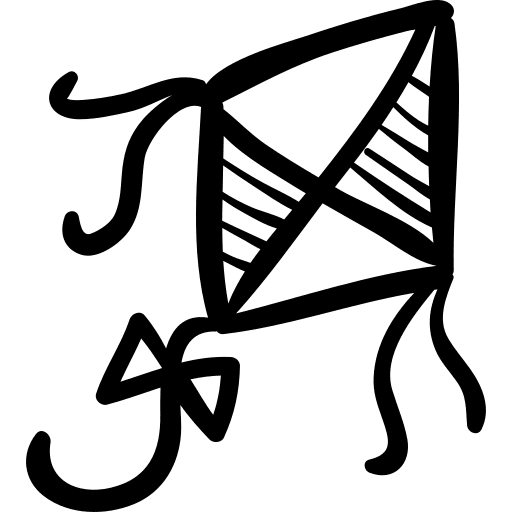 Flying kite toys flying icon