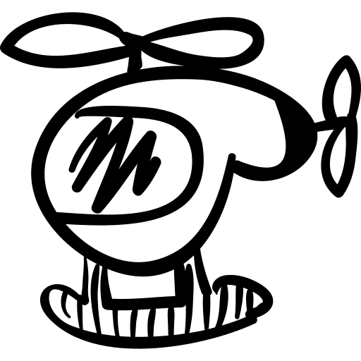 Air transportation transport helicopter icon