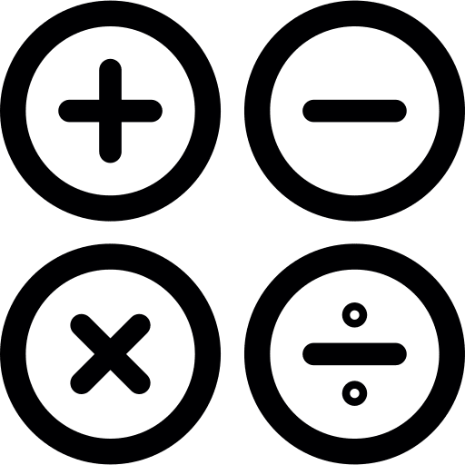 Multiplication calculating minus sign plus sign icon