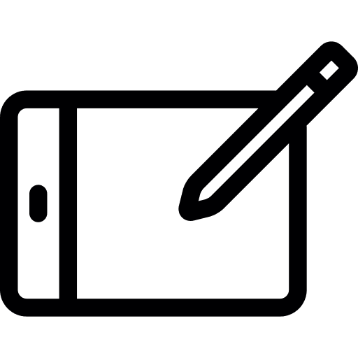 Drawing tablet pencil smartphones tablets icon