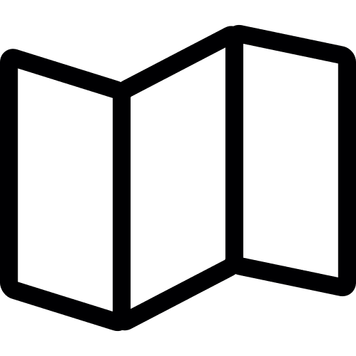 Three triptych fold paper icon