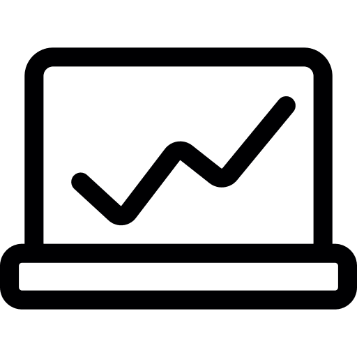 Computer monitors line graph computer icon