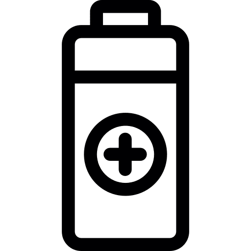 Charge plus sign charge batteries icon