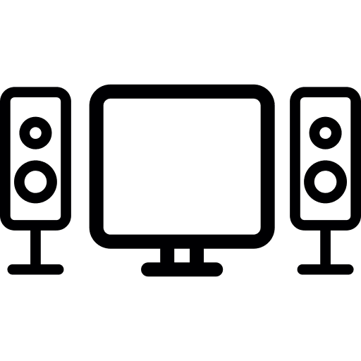 Audio system technology speakers monitor icon