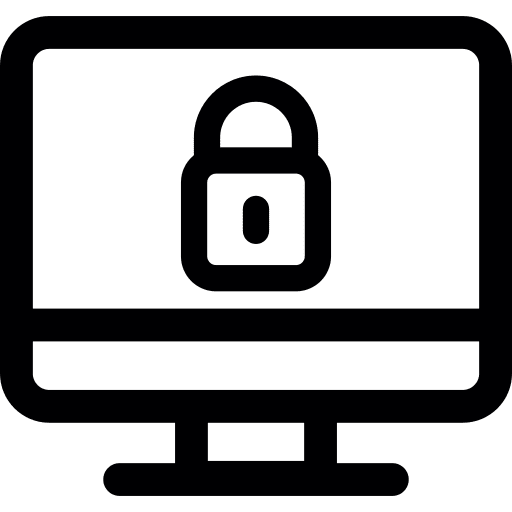 Secure computer padlock lock secure computer icon