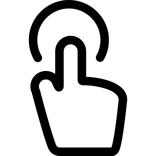 Hands gestures call to action touch screen icon