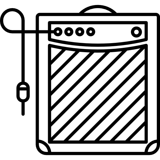 Amplificator electric guitar music concert icon Amplificator electric guitar music concert icon