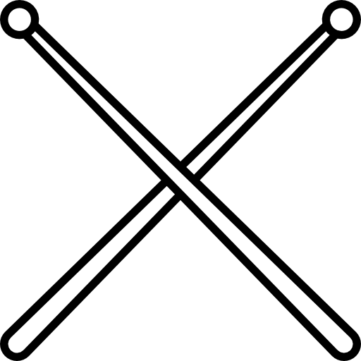 Drumsticks musical instrument rythm music icon